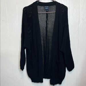 Daytrip Black Open Front Knit Cardigan with Pockets M/L